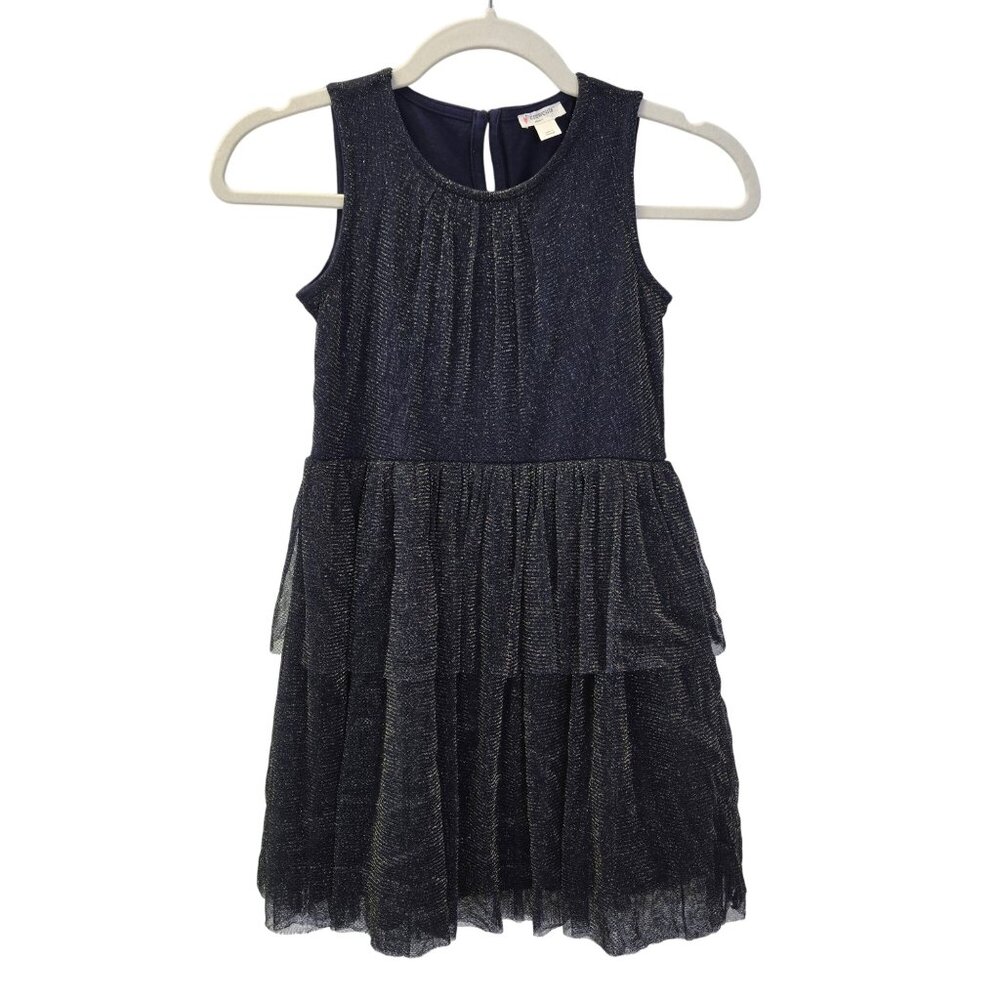J. Crew Crewcuts Glitter Metallic Tiered Sleeveless Party Dress Size Girl's 8